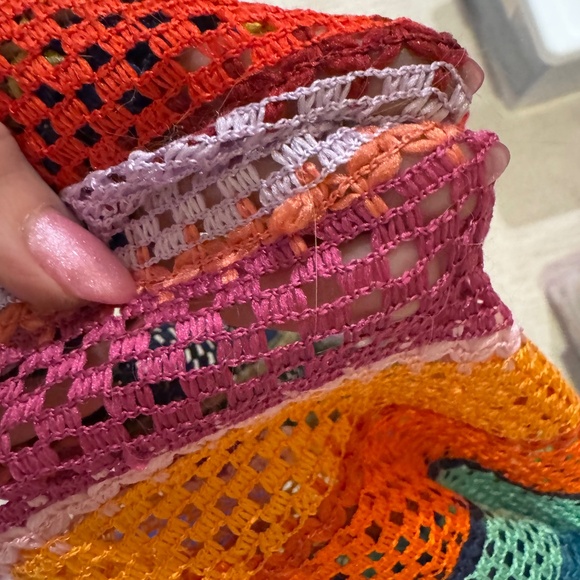 Show Me Your Mumu Crochet Maxi Coverup - Rainbow Stripe - Size M - Picture 2 of 9